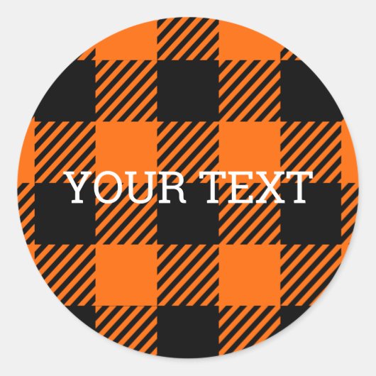 Thanksgiving speldenkpatroon in zwart-wit en Oranj Ronde Sticker (Voorkant)