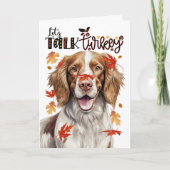 Thanksgiving Springer Spaniel Laten we het over Tu Feestdagen Kaart (Voorkant)