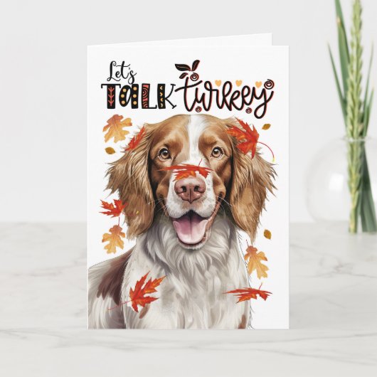 Thanksgiving Springer Spaniel Laten we het over Tu Feestdagen Kaart (Voorkant)