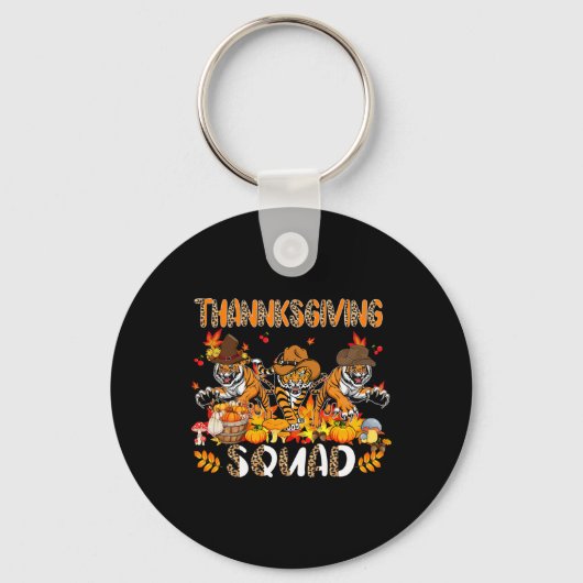 Thanksgiving Squad Leopard Drie Herfst Tigers Wear Sleutelhanger (Voorkant)