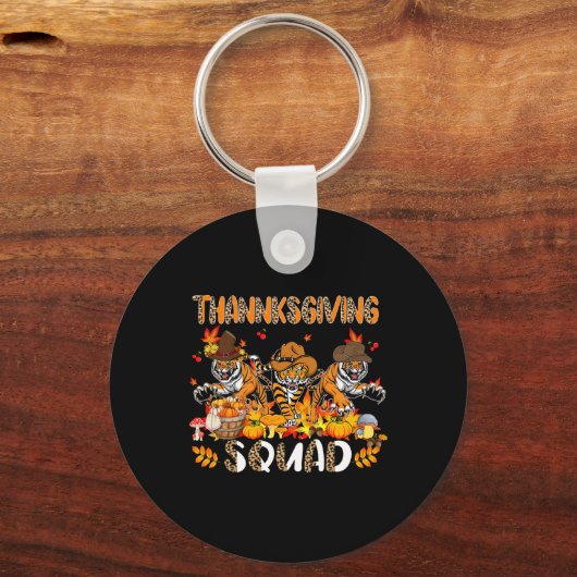 Thanksgiving Squad Leopard Drie Herfst Tigers Wear Sleutelhanger (Voorkant)