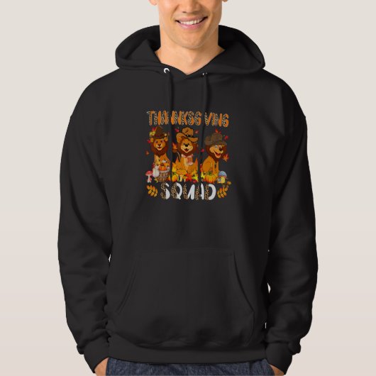 Thanksgiving Squad Leopard Three Fall Lions Wearin Hoodie (Voorkant)