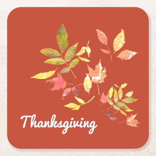 Thanksgiving Square Paper Onderzetter (Voorkant)