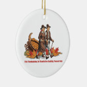Thanksgiving Stabiliteit - Ouderen Pelgrim Veiligh Keramisch Ornament (Rechts)