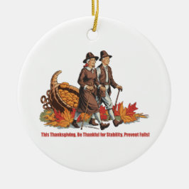 Thanksgiving Stabiliteit - Ouderen Pelgrim Veiligh Keramisch Ornament