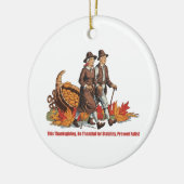 Thanksgiving Stabiliteit - Ouderen Pelgrim Veiligh Keramisch Ornament (Links)