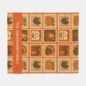 Thanksgiving Stamp Collage Gezellig Fleece Deken (Voorkant (Horizontaal))