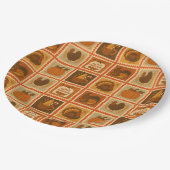 Thanksgiving Stamp Collage Party Borden Papieren Bordje (Gekanteld)