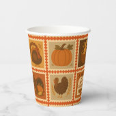 Thanksgiving Stamp Collage Party Papieren Bekers (Achterkant)