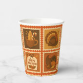 Thanksgiving Stamp Collage Party Papieren Bekers (Links)