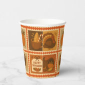 Thanksgiving Stamp Collage Party Papieren Bekers (Rechts)