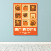 Thanksgiving Stamp Collage Wall Art Canvas Afdruk (Insitu (Houten vloer))
