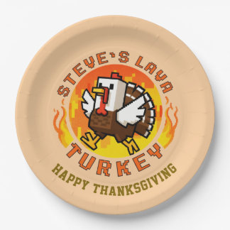 Thanksgiving Steve's Lava Turkey Plate Papieren Bordje