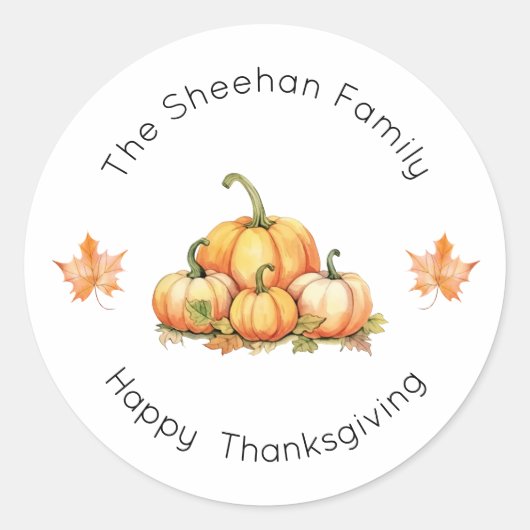 Thanksgiving Sticker, Happy Thanksgiving Labels (Voorkant)