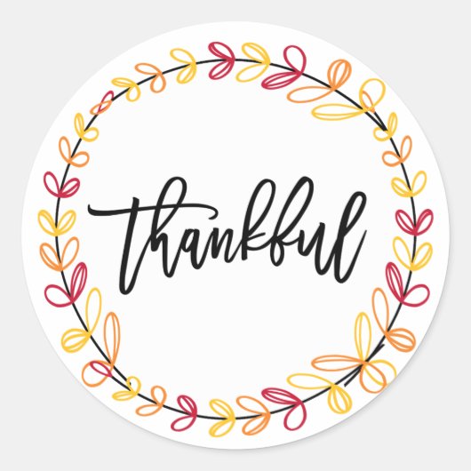 Thanksgiving Sticker, november bruiloft gunsten Ronde Sticker (Voorkant)
