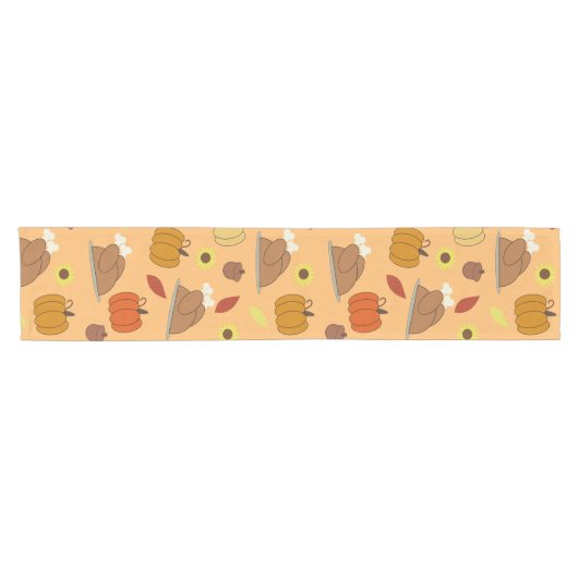 Thanksgiving Sticker Pattern Korte Tafelloper (Horizontaal)