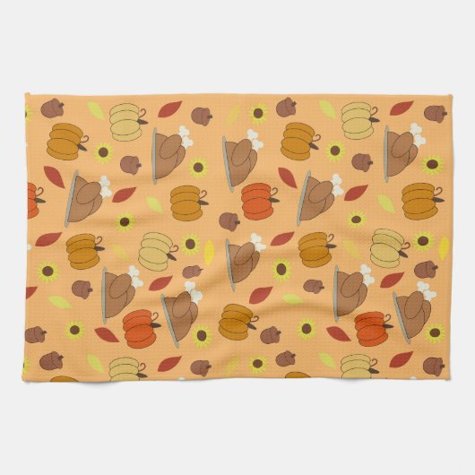 Thanksgiving Sticker Pattern Theedoek (Horizontaal)