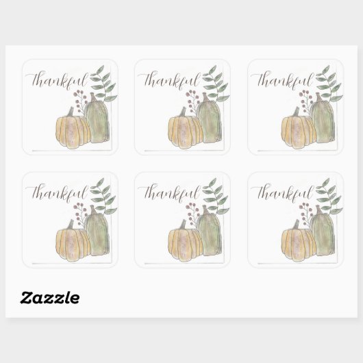Thanksgiving Sticker | Vierkant | Dankbaar (Vel)