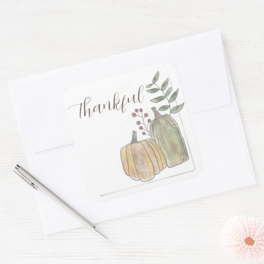 Thanksgiving Sticker | Vierkant | Dankbaar (Envelop)