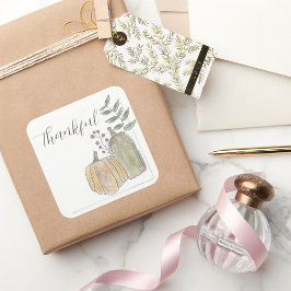 Thanksgiving Sticker | Vierkant | Dankbaar