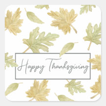 Thanksgiving Sticker – Watercolor Herfstbladeren