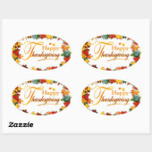 Thanksgiving Stickers/bladeren en bloemen Ovale Sticker (Vel)