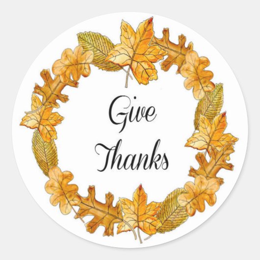 Thanksgiving Stickers/Geef Bedankt Ronde Sticker (Voorkant)