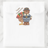 Thanksgiving Stickers/Pelgrim Beer en Turkije Ronde Sticker (Tas)