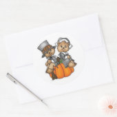 Thanksgiving Stickers/Pilgrim Beren Ronde Sticker (Envelop)