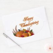 Thanksgiving Stickers/pompoenen Ovale Sticker (Envelop)