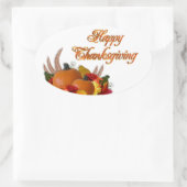 Thanksgiving Stickers/pompoenen Ovale Sticker (Tas)