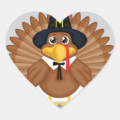 Thanksgiving Stickers/Turkije Hart Sticker (Voorkant)
