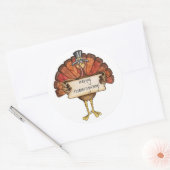 Thanksgiving Stickers/Turkije Ronde Sticker (Envelop)
