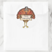 Thanksgiving Stickers/Turkije Ronde Sticker (Tas)