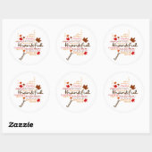 Thanksgiving Stickers/Typografie Ronde Sticker (Vel)