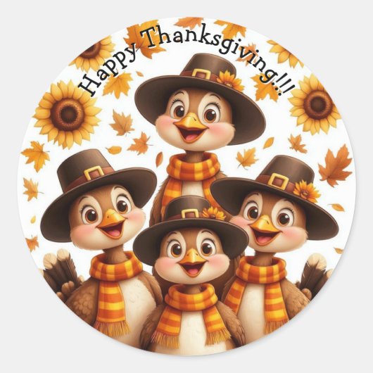 Thanksgiving stickers with turkeys (Voorkant)