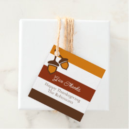 Thanksgiving Strepen en Eikels Bedankjes Labels