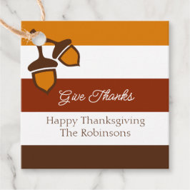 Thanksgiving Strepen en Eikels Bedankjes Labels