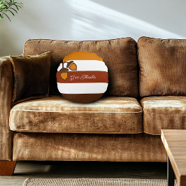 Thanksgiving Strepen en eikels Rond Kussen