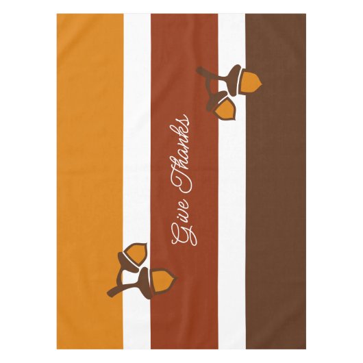 Thanksgiving Strepen en eikels Tafelkleed (Voorkant)