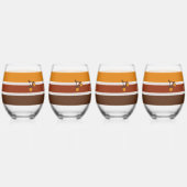 Thanksgiving Strepen en eikels Wijnglas Zonder Voet (Voorkant)