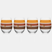 Thanksgiving Strepen en eikels Wijnglas Zonder Voet (Achterkant)