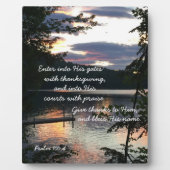 Thanksgiving Sunrise Psalm 100:4 Photo Squam Lake Fotoplaat (Voorkant)