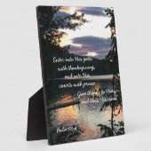 Thanksgiving Sunrise Psalm 100:4 Photo Squam Lake Fotoplaat (Zijkant)