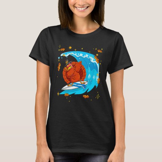 Thanksgiving surf Herfst Pi T-shirt (Voorkant)