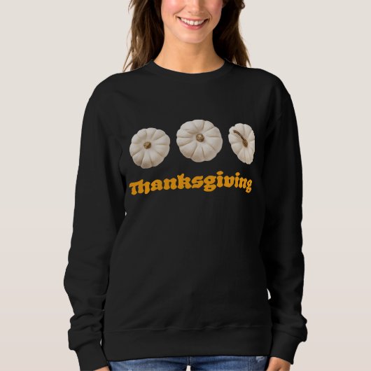 Thanksgiving Sweatshirt with White Pumpkins (Voorkant)