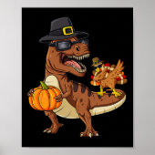Thanksgiving T Rex Dabbing Turkije Leuke Jongens M Poster (Voorkant)