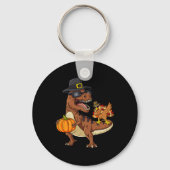 Thanksgiving T Rex Dabbing Turkije Leuke Jongens M Sleutelhanger (Achterkant)
