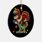 Thanksgiving T Rex Dinosaur Funny Turkey Costume Keramisch Ornament (Rechts)