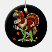 Thanksgiving T Rex Dinosaur Funny Turkey Costume Keramisch Ornament (Achterkant)